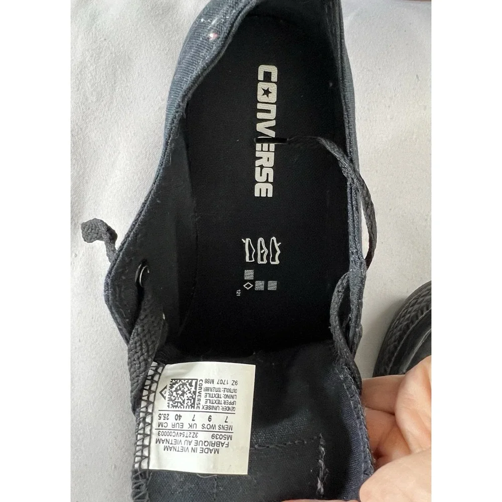 Converse Chuck Taylor All Star Low Top Black Monochrome Shoes Unisex M7 / W9